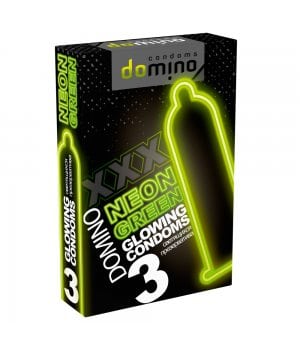 Презервативы светящиеся Domino NEON GREEN 3штуки