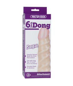 Рельефная насадка для трусиков Vac-U-Lock 6" Raging hard-On Dong - 14,7 см