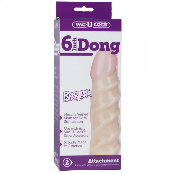 Рельефная насадка для трусиков Vac-U-Lock 6" Raging hard-On Dong - 14,7 см