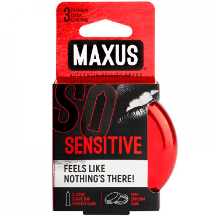 Презервативы ультратонкие Maxus Sensitive в кейсе 3 шт
