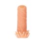 Телесная насадка с венками и открытой головкой Nude Sleeve S - 10 см