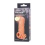Телесная насадка с венками и открытой головкой Nude Sleeve S - 10 см