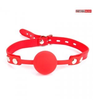 Красный силиконовый кляп-шарик