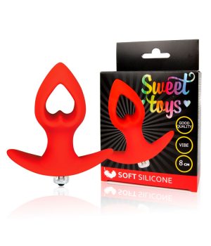 Анальная втулка с вибрацией Sweet Toys, цвет красный
