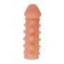 Телесная закрытая насадка с шариками Cock Sleeve 010 Size L - 17,6 см