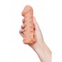 Телесная закрытая насадка с шариками Cock Sleeve 010 Size L - 17,6 см