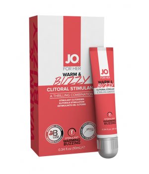 Клиторальный гель с контрастом температур и вибрацией JO WARM & BUZZY, 10 мл