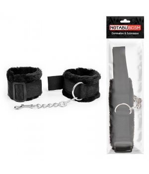 Оковы BONDAGE Меховые черные