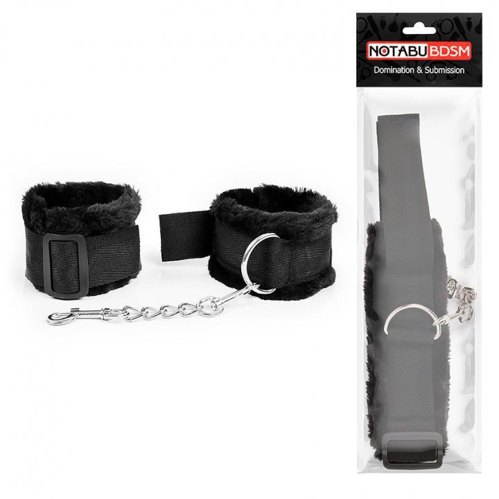 Оковы BONDAGE Меховые черные