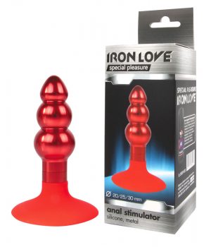 Iron Love Втулка Анальная красная c присоской