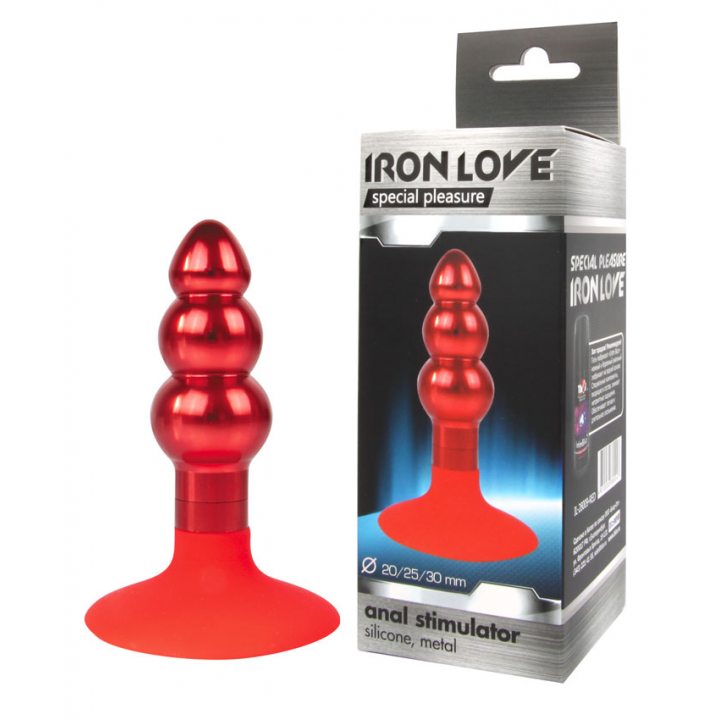 Iron Love Втулка Анальная красная c присоской