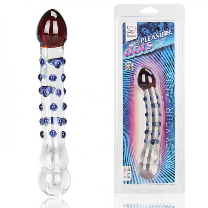 Erotic Fantasy Двуглавый фаллос из стекла PLEASURE DOTS