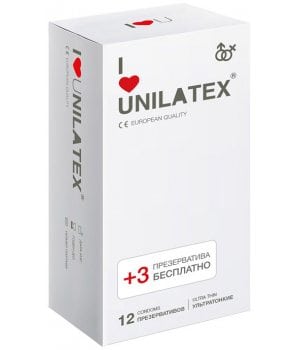 Презервативы ультратонкие 12 шт.+3 Unilatex Uitrathin