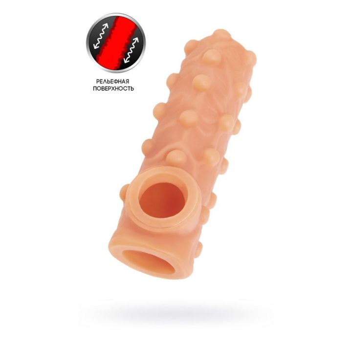 Телесная насадка с пупырышками и открытой головкой Nude Sleeve