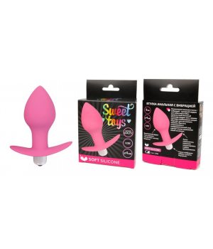 Анальная вибровтулка с ограничителем SweetToys