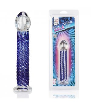 Прозрачный фаллос из стекла со спиралью Sexus Glass